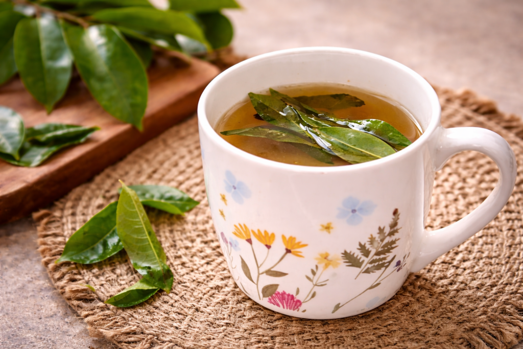 Soursop Leaf Tea in Floral Mug
