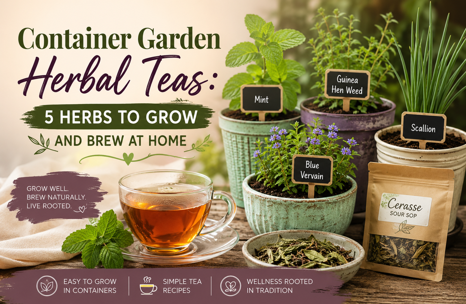 Container Garden Herbal Teas - 5 Herbs to Grow and Brew at Home