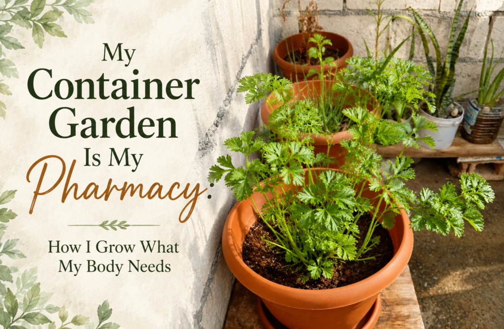 My container garden is my pharmacy - personal brand